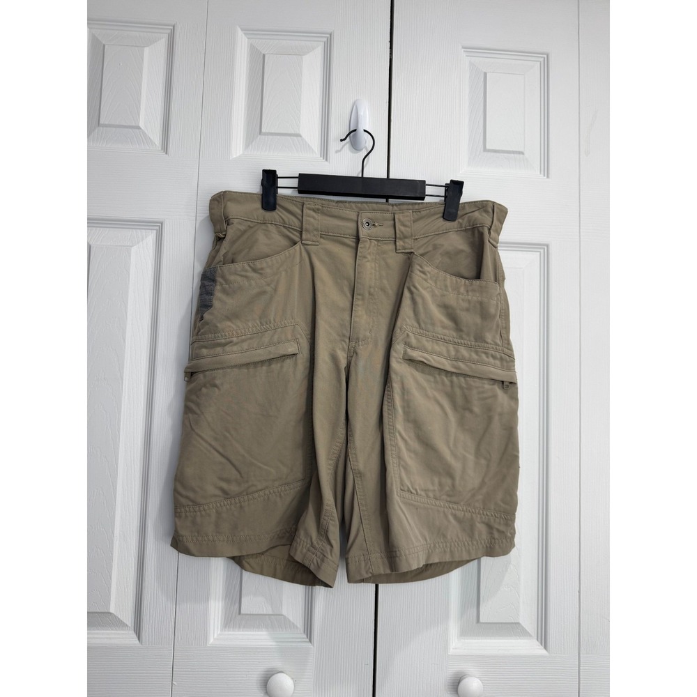 Duluth Trading Relaxed Cargo Shorts Men's 34 Beige Alaskan hardgear